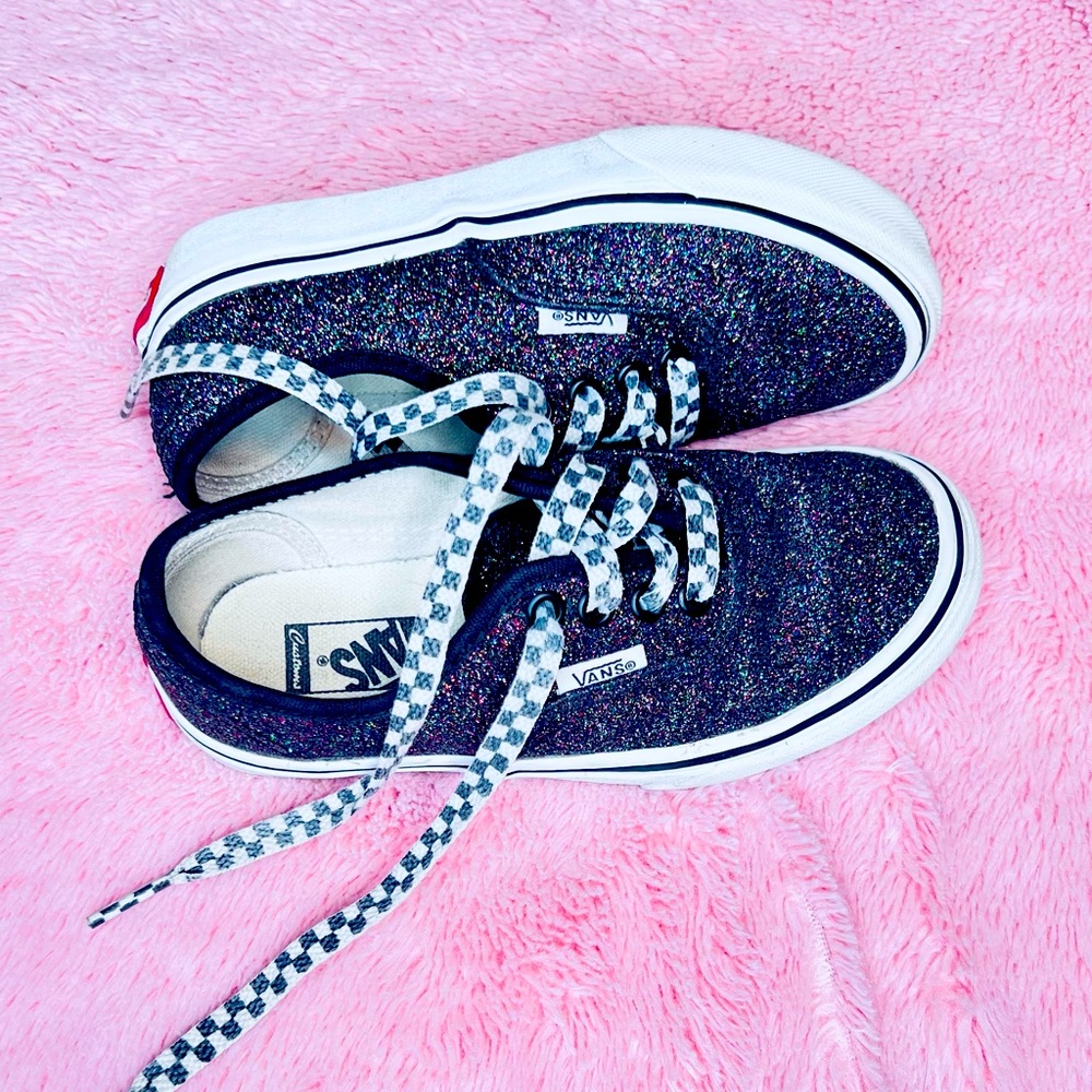 Vans lace-up black glitter slightly used